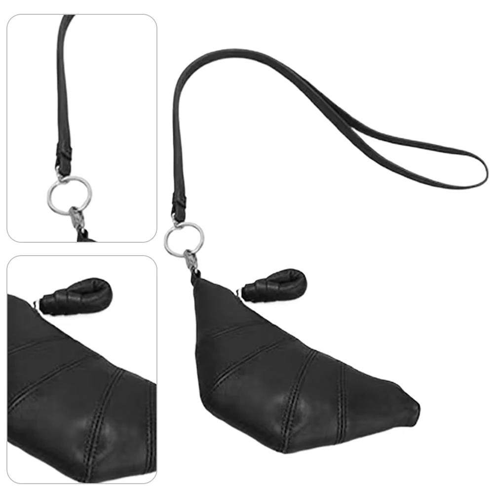 

Women Mini Croissant Bag Fashion Lipstick Bag Solid Color Neck Dumpling Bag PU Leather Small Storage Bag for Keys Cash