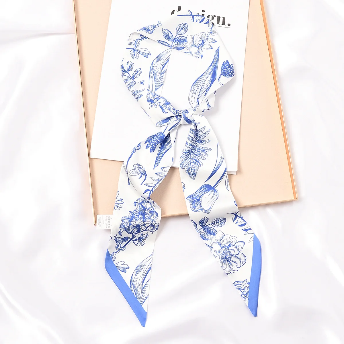 New Flowers Small Silk Scarf for Women Thin Floral Printed Handbag Scarfs Ribbon Bag Accessories Women's Headband Long Scarves