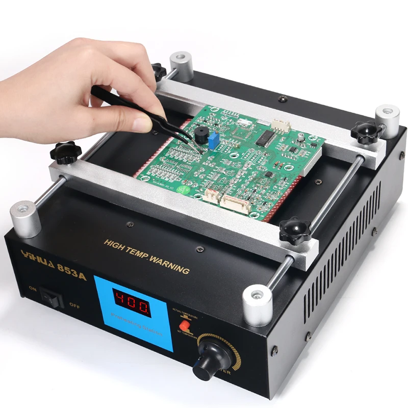 

YIHUA 853A 220V Digital Preheat Soldering Station High Power ESD BGA Rework Station PCB Desoldering IR Preheating
