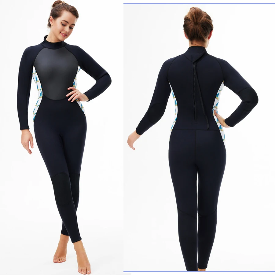 

Wetsuits 3mm Neoprene Full Suits, Thermal Diving Suit in Cold Water Back Zip One-piece Wet Suit for Surfing Snorkeling Diving