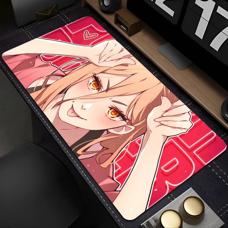 

Mousepad Laptop Mouse Pad Office Accessories PC Keyboard Pad Rubber C-chainsaw Man Power Cup Mat Soft Mouse Mat Large Desk Mat