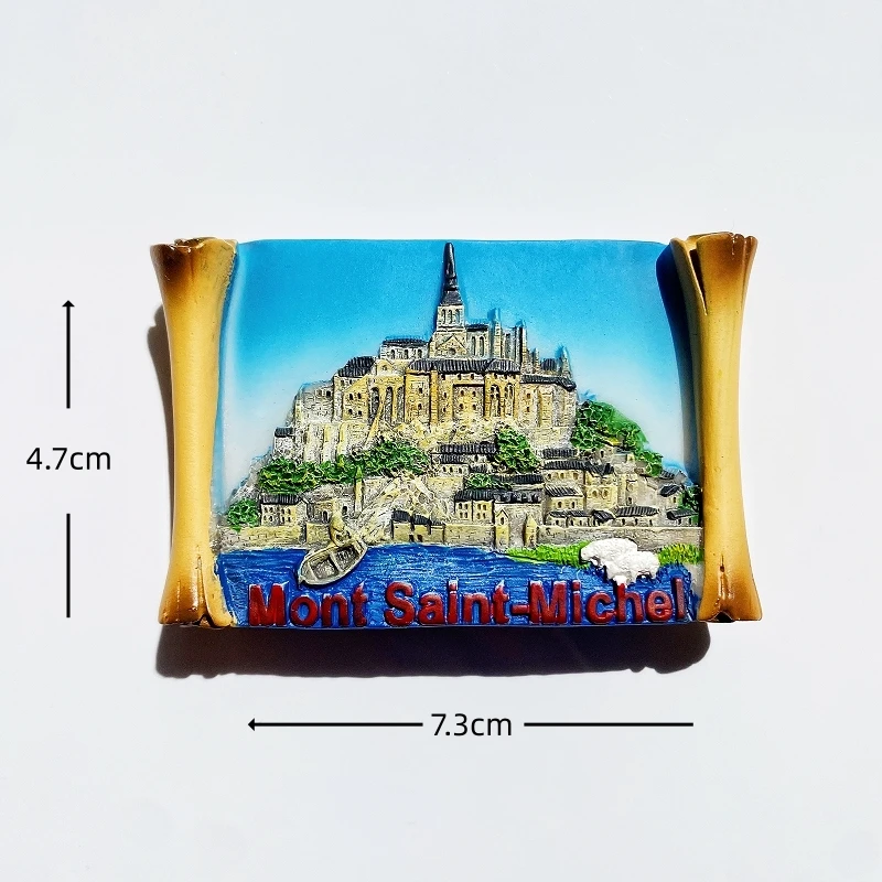فرنسا، مونت سانت ميشيل، مشهد، هدايا تذكارية سياحية، ثلاثية الأبعاد، لوحة يدوية، ديكور، ملصقات ثلاجة مغناطيسية #4