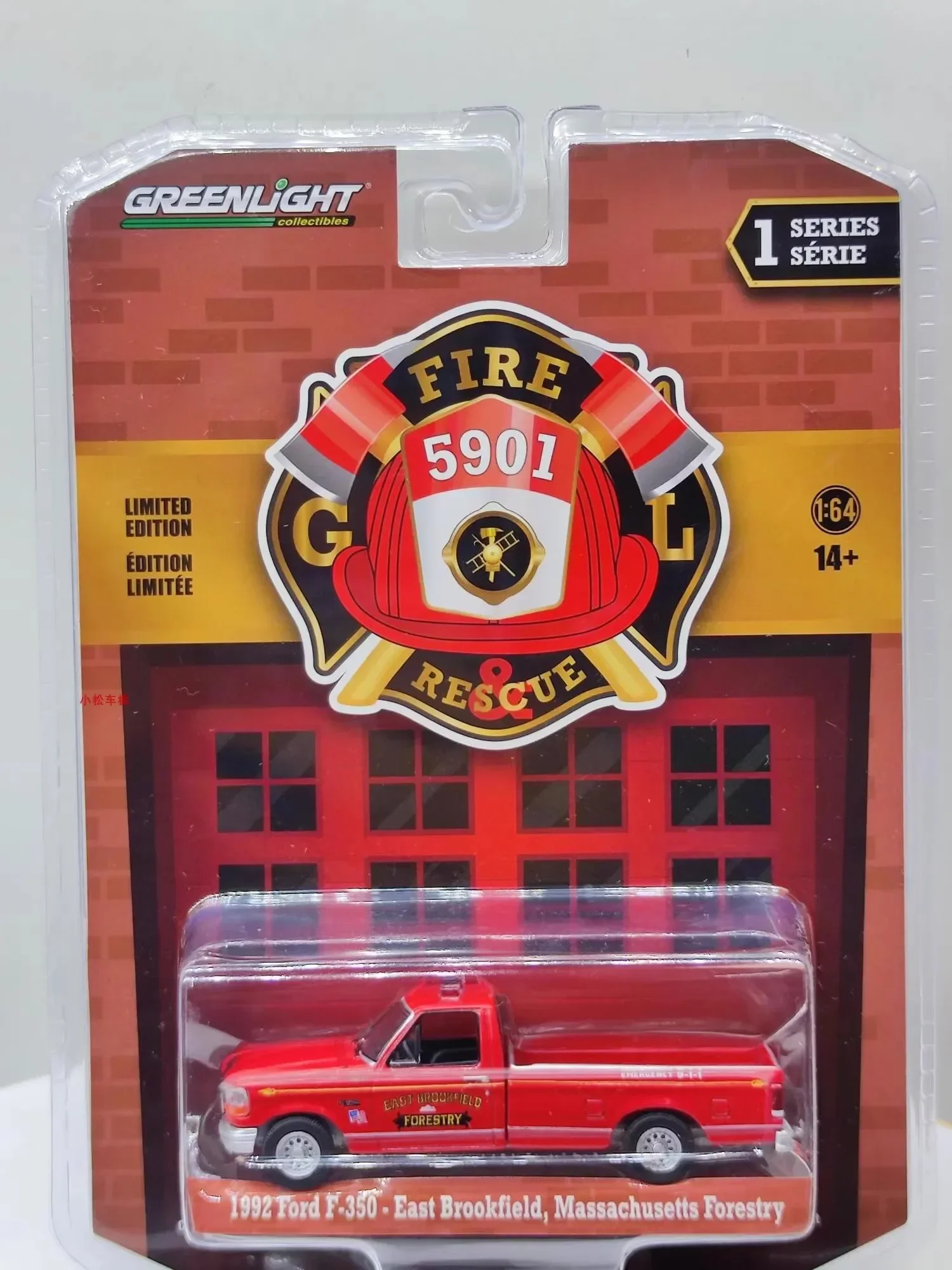 

1:64 1992 Ford F-350-East Brookfield Massachusetts Forestry, литая под давлением модель автомобиля из металлического сплава, игрушки для коллекции подарков