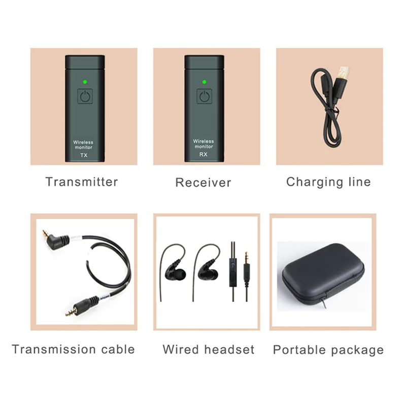 【Limited-Stock!】2X UHF Wireless In-Ear Monitor System Professional Digital Sound Stage Broadcast Sound Card Outdoor Transmitter