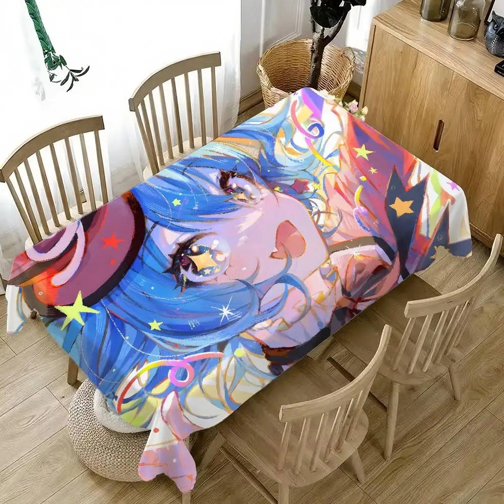 1pc Kawaii Hatsune Anime Cute Tablecloth Happy New Year Party Decorations For Home 2026 Kitchen Dinning Plastic Table Cover