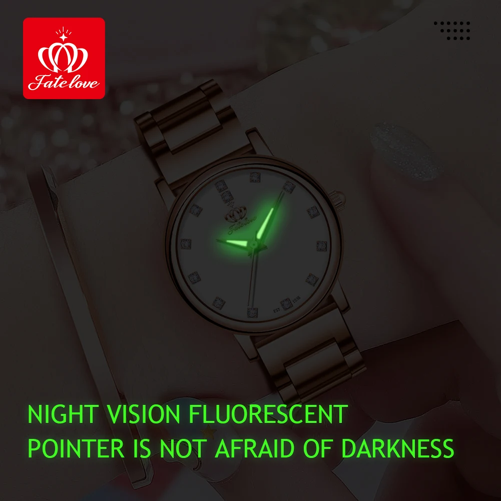 여성용 심플 쿼츠 시계, 페이트 러브 브랜드, 방수 816