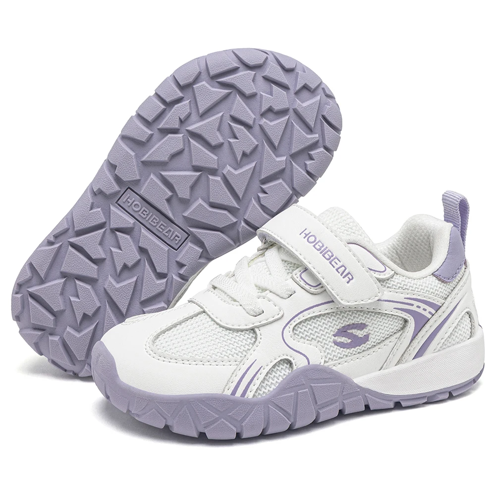 HOBIBEAR Kinder-Sneaker mit breiter Zehenbox, Klettverschluss, rutschfeste Wanderschuhe, Kunstleder-Mesh, Outdoor-Sneaker für Kleinkinder – Detail 1