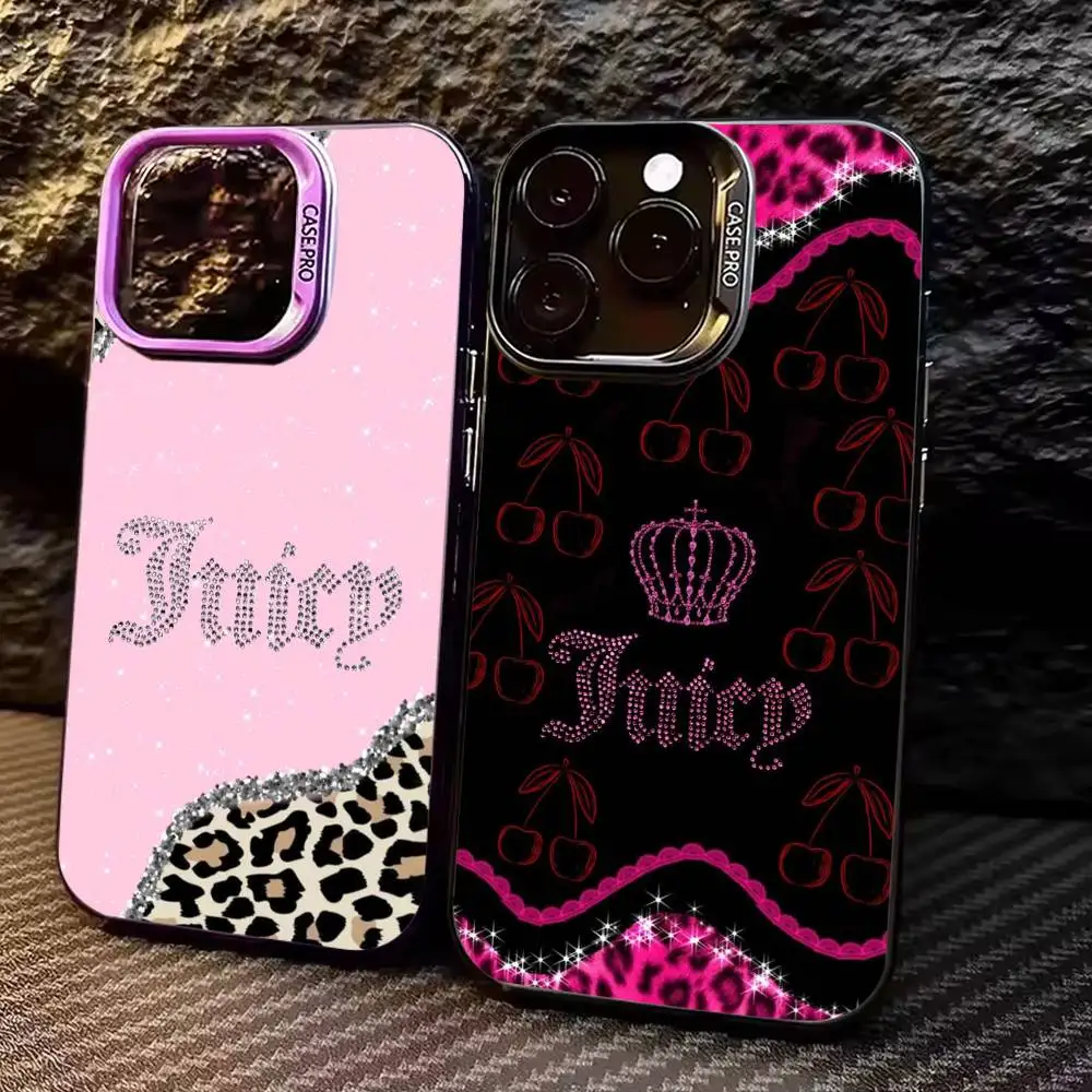 

Juicy Girly-glam C-Couture Phone Case For iPhone 17, 16,15,14,13,12,11 Plus,Pro Max, Colorful Silver Funda Cover