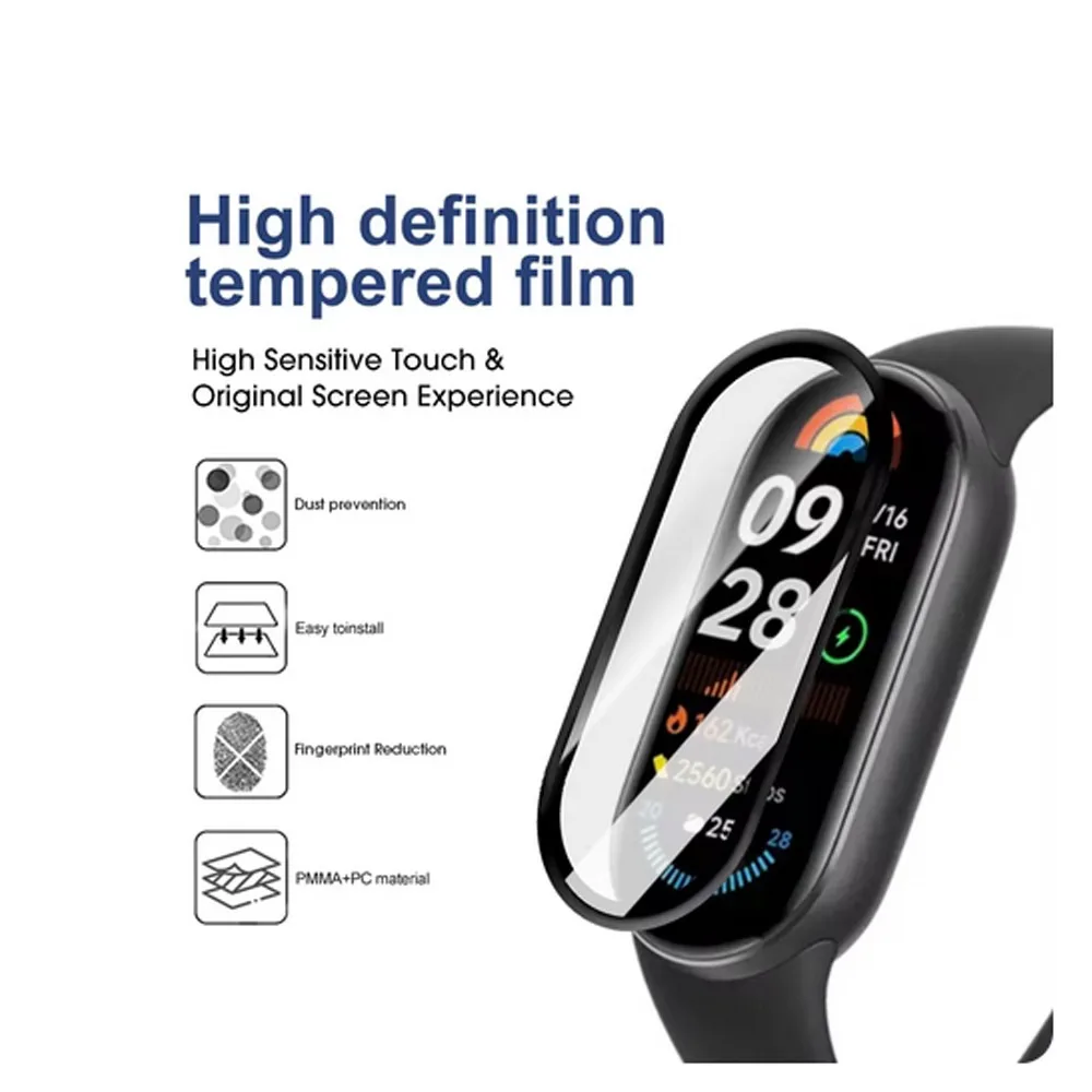 Para Xiaomi MiBand 9 Película de TPU suave y protector de pantalla PMMA para Mi Band 9