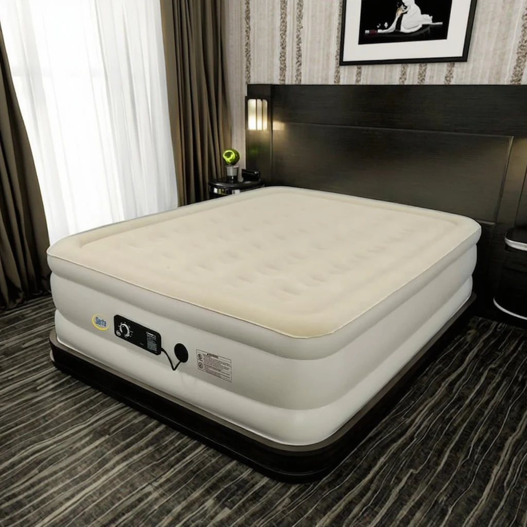 Przenośny, składany materac dmuchany z pompką o nowoczesnym designie do domowego szpitala lub domu na kempingu oraz dostępu dla gości