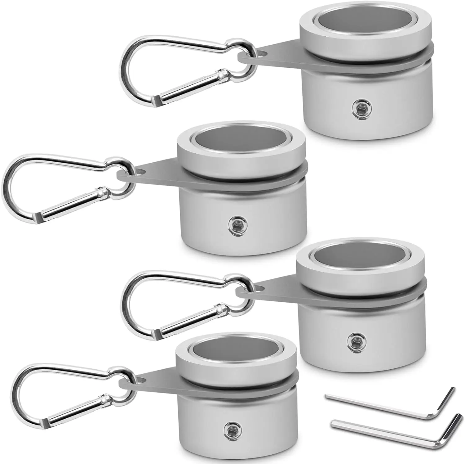 

1.25" Flag Pole Rings, Aluminum Alloy 360° Rotating Anti Wrap Flag Mounting Ring with Carabiner for 1.02-1.25 Inch Diameter