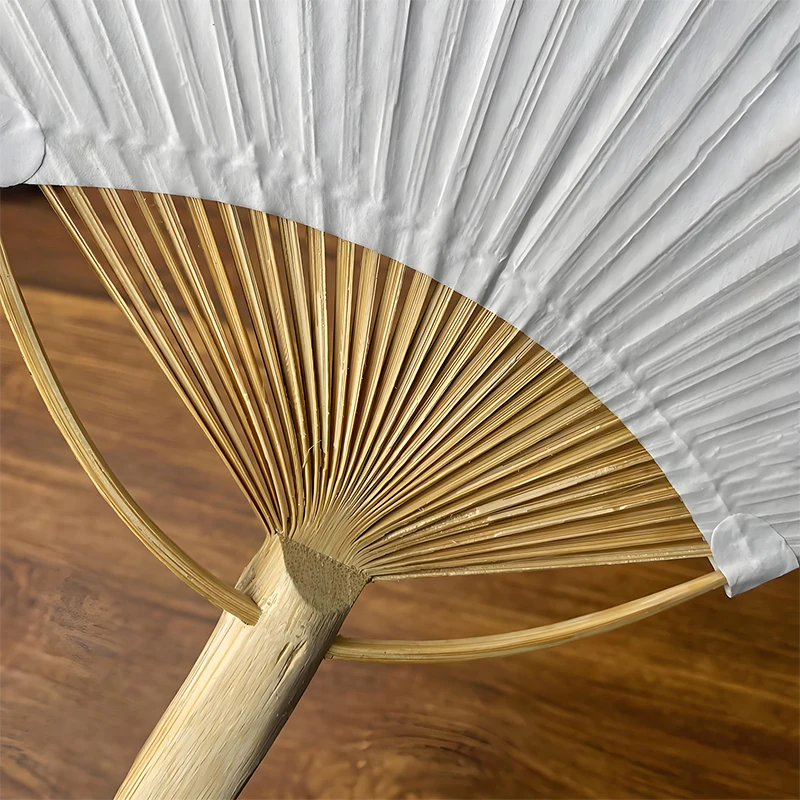White Bamboo‑Handle Blank Hand Fan For Calligraphy Painting DIY Graffiti Group Fan Portable Summer Hand‑held Art Craft Supplies