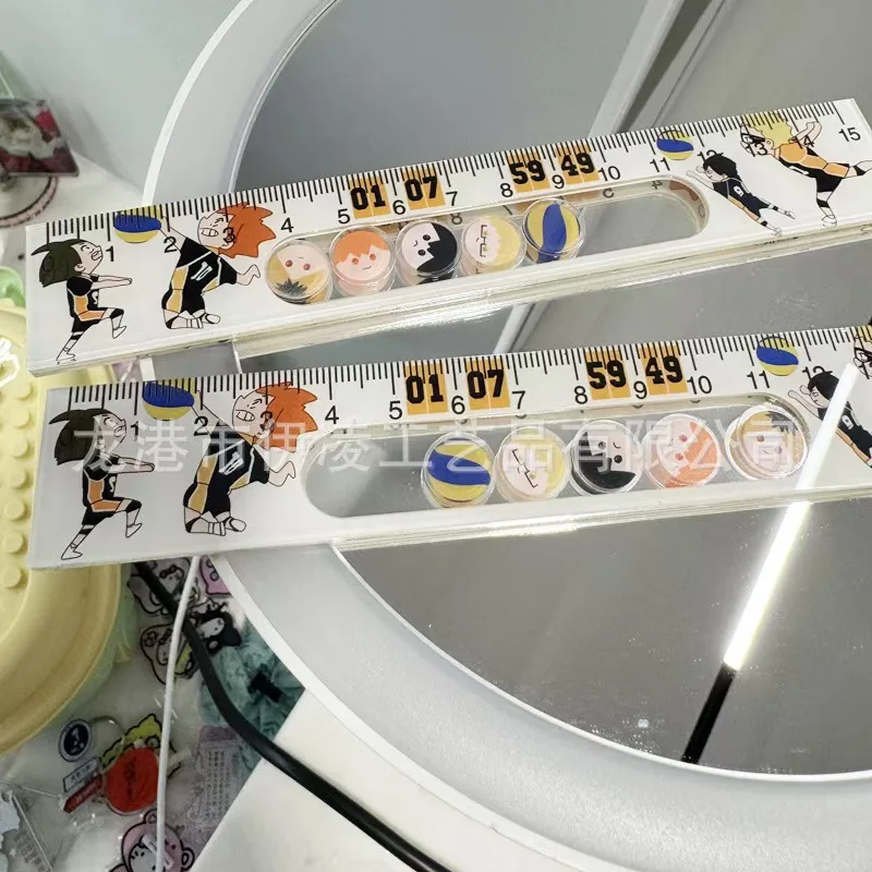 Regla recta de 15cm de Anime, herramienta de medición, papelería, dibujo, suministros escolares de oficina, regalo de cumpleaños