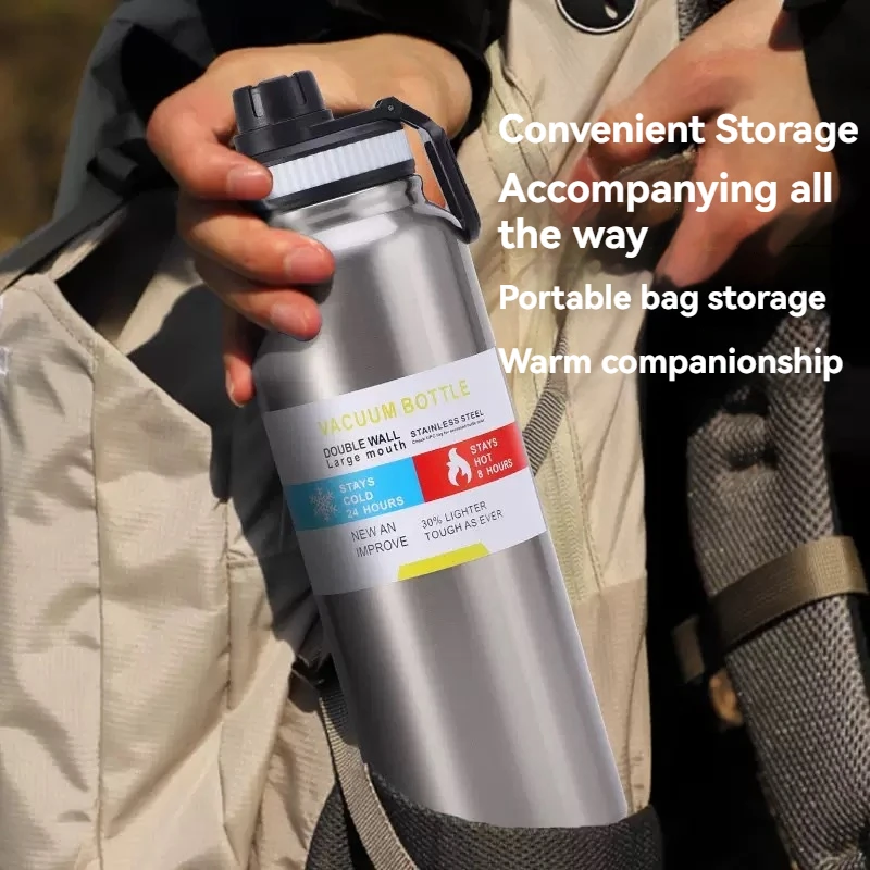 600/800/1000ML Stainless Steel Thermos Bottle Car Thermal Cup Vacuum Flask Keeps Cold and Heat Thermal Mug Sports Insulated Cup