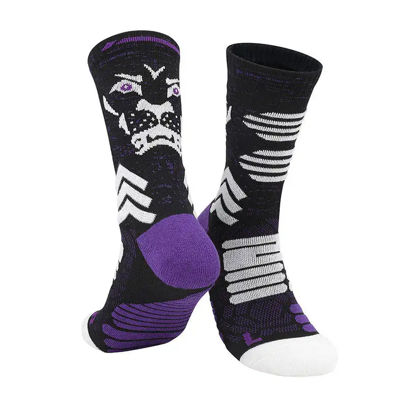Number Unisex Sports Cool Basketball Socks Knee High Thickened Towel Bottom Cycling Running Adult Sports Socks