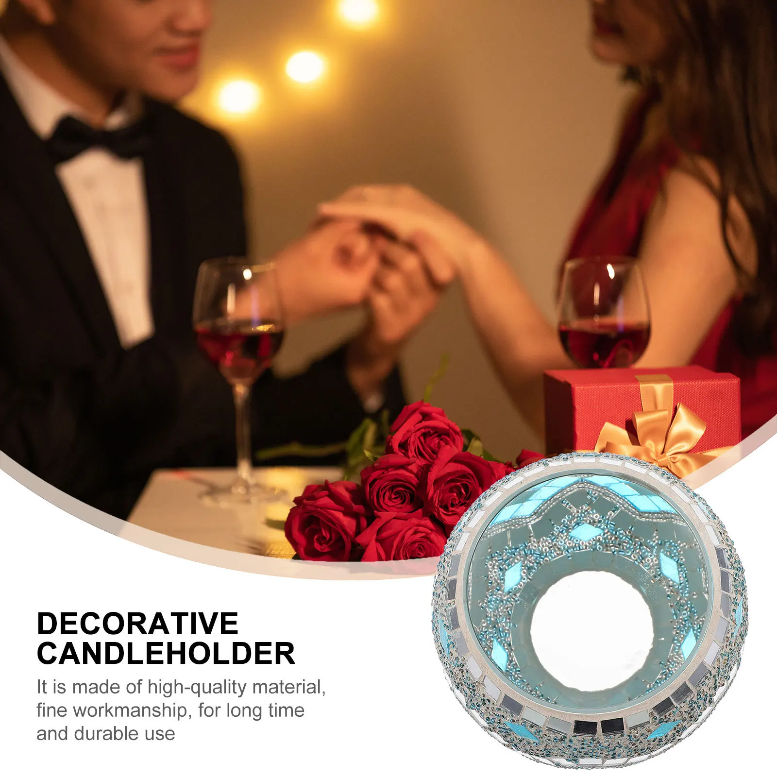 

Decorative Holder Made of High Quality Glass Modern Candlestick for Bedroom Office Interior Decoration Hollow