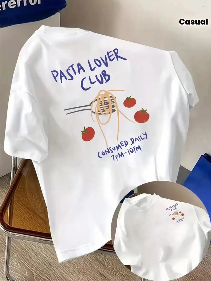 Pasta-Liebhaber Lustige Italienische Spaghetti-Küche Kohlenhydrat-Liebhaber Humor Sarkastisch Retro Vintage Streetwear Grafik Unisex Baumwolle