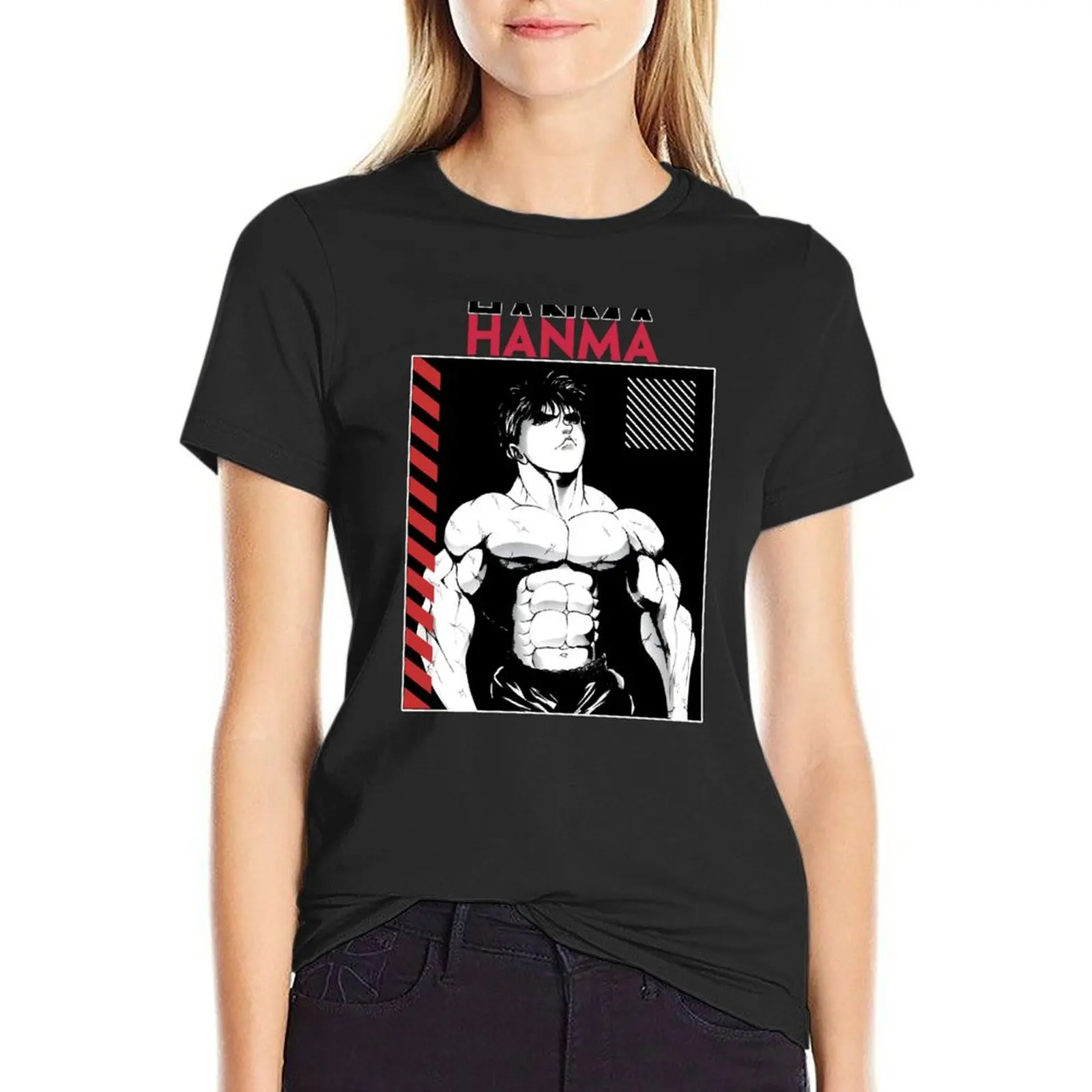 

Baki Hanma Design . T-Shirt summer top female aesthetic clothes rock and roll t shirts for Women