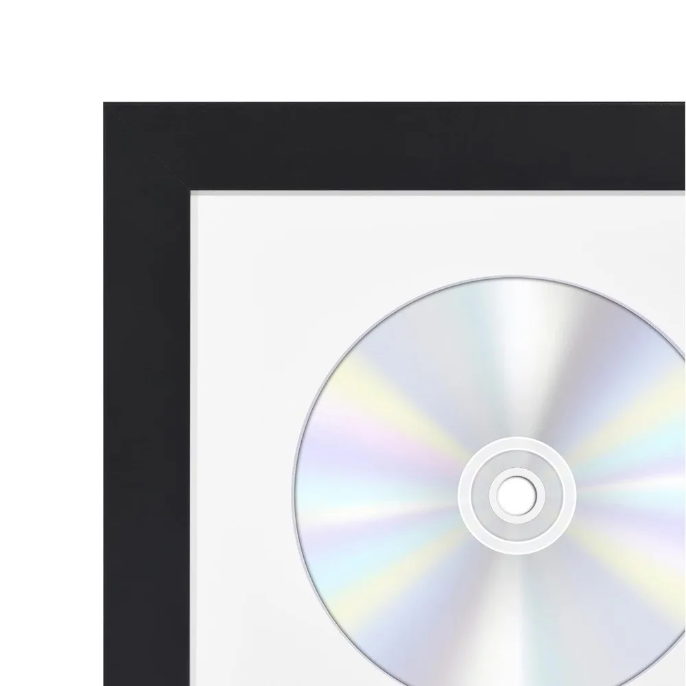 Ins Wood CD Display Frame with Clear Dust Shield Record Album CD Display Stand Black Frame CD Organizer Rack Desktop Decor