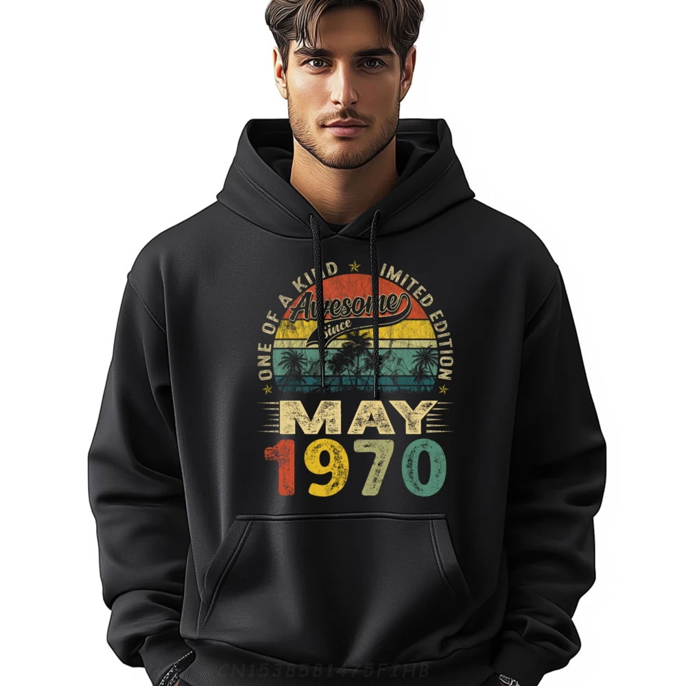 

Vintage 1970 May Limited Edition 54th Birthday Teehoodie Designer Clothes Men Casual Christmas Sweater