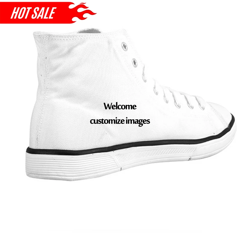 Animal High Top Canvas Shoes Classic Men's Lace Up Vulcanize Shoes for Student Cool 3D Wolf Flat Men EUR Size 37-45