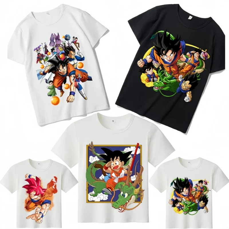 

Gragon Ball Anime Figure Sun Wukong T-Shirt Collaboration Half Sleeved Boy Short Sleeved Student Summer Clothing Custom Clothing