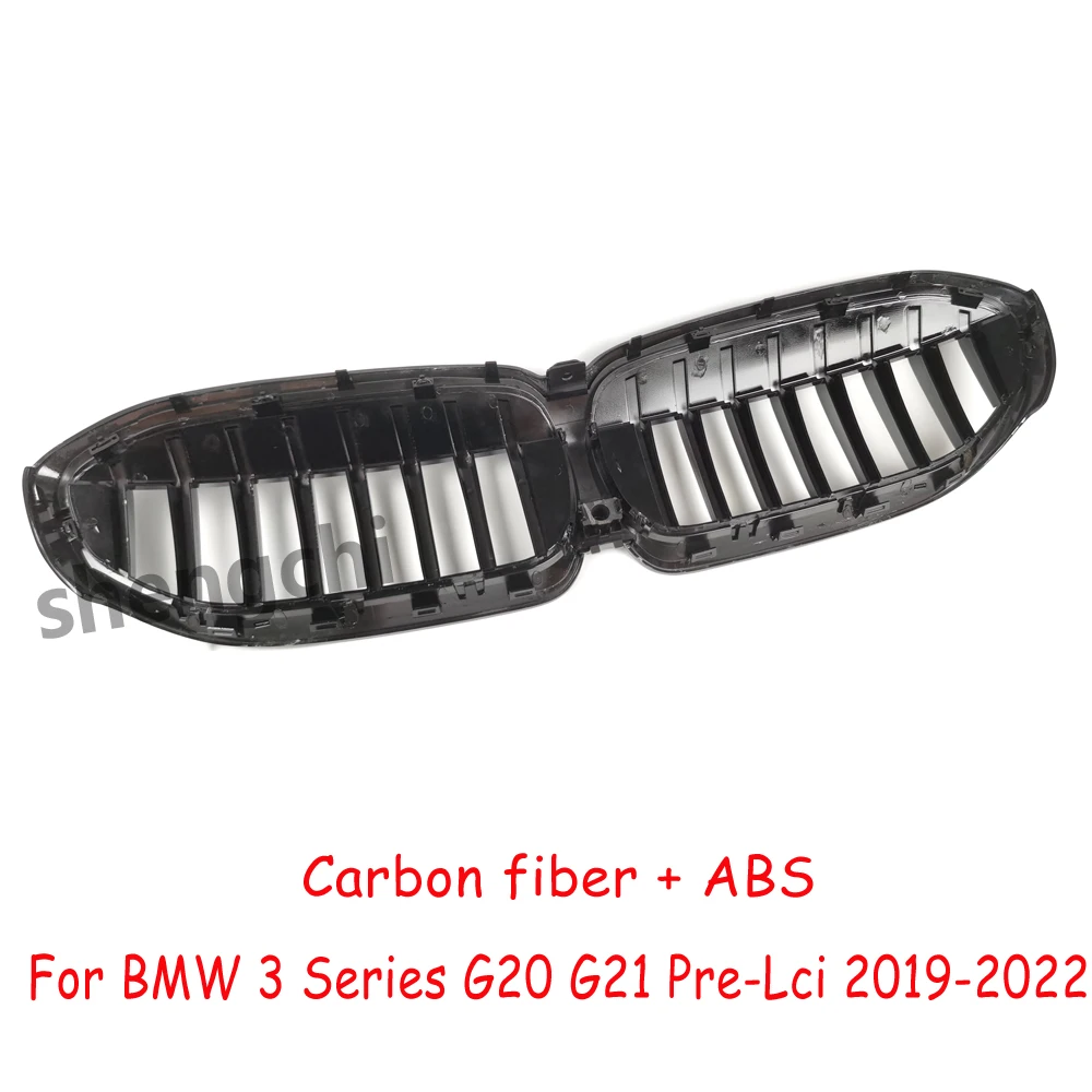 G20 pre-lci ABS Carbon Fiber Front Bumper Grille For BMW 3 Series G20 G21 318i 320i 330i M340i Carbon Racing Grills 2019-2022