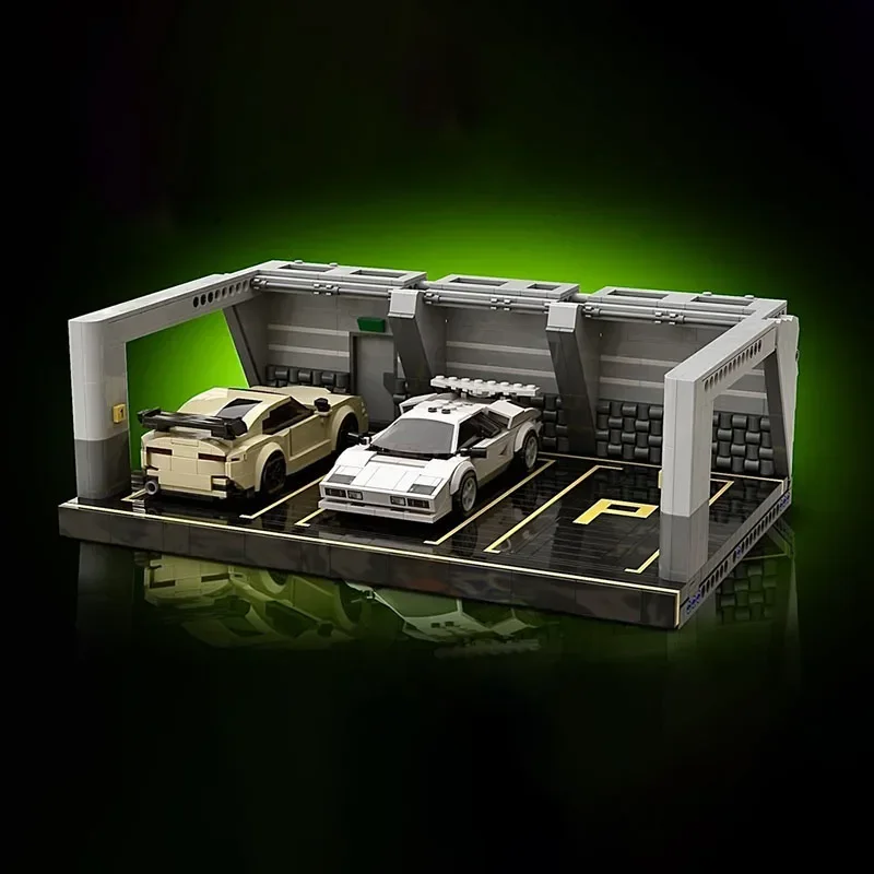 Moc بنة نموذج سوبر سباق المرآب مجسمة تكنولوجيا البناء وحدة بناء الالعاب العملاقة هدية لتقوم بها بنفسك مجموعة الجمعية