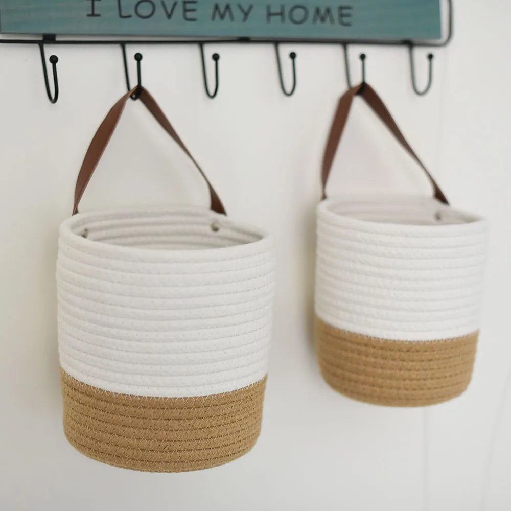 Rope Hanging Basket, Woven Wall Basket,Hanging Baskets for Organizing,Hanging Basket,Woven Shelf Basket