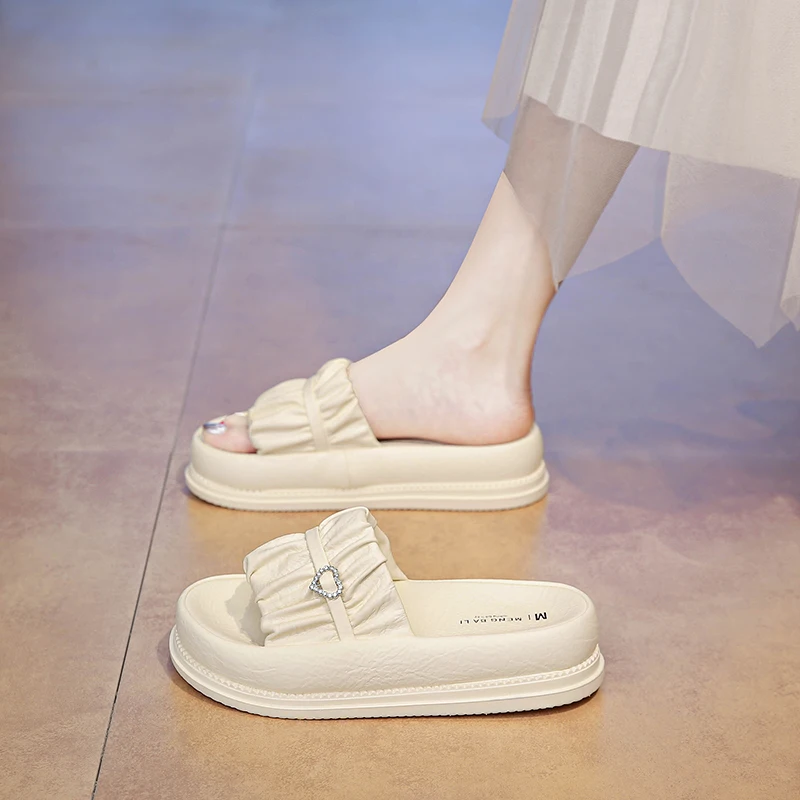 

CRLAYDK модные женские сандалии без шнуровки, женские повседневные прогулочные летние шлепанцы на платформе, уличные дорожные нарядные пляжные тапочки