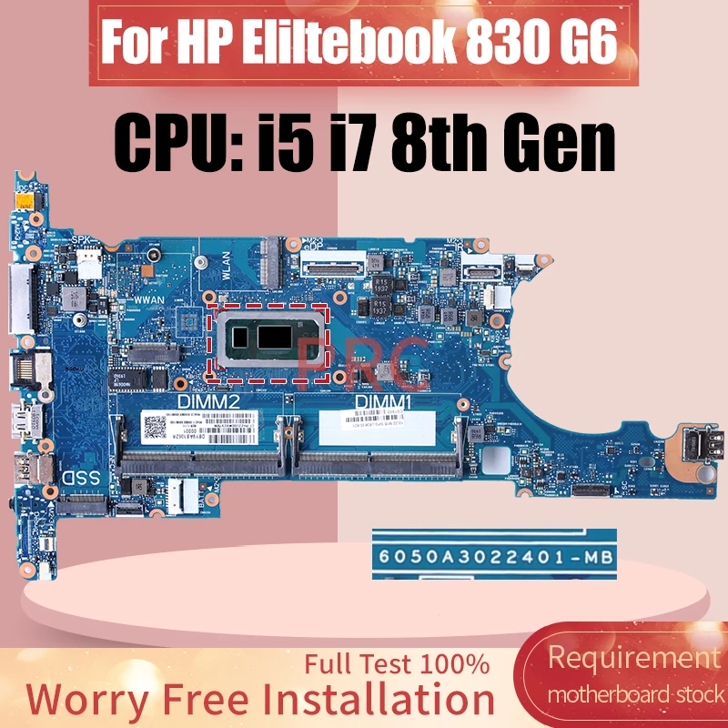 6050A3022401 For HP Eliltebook 830 G6 Laptop Motherboard i5 i7 8th Gen L60635-601 L60638-601 L60637-601 Notebook Mainboard