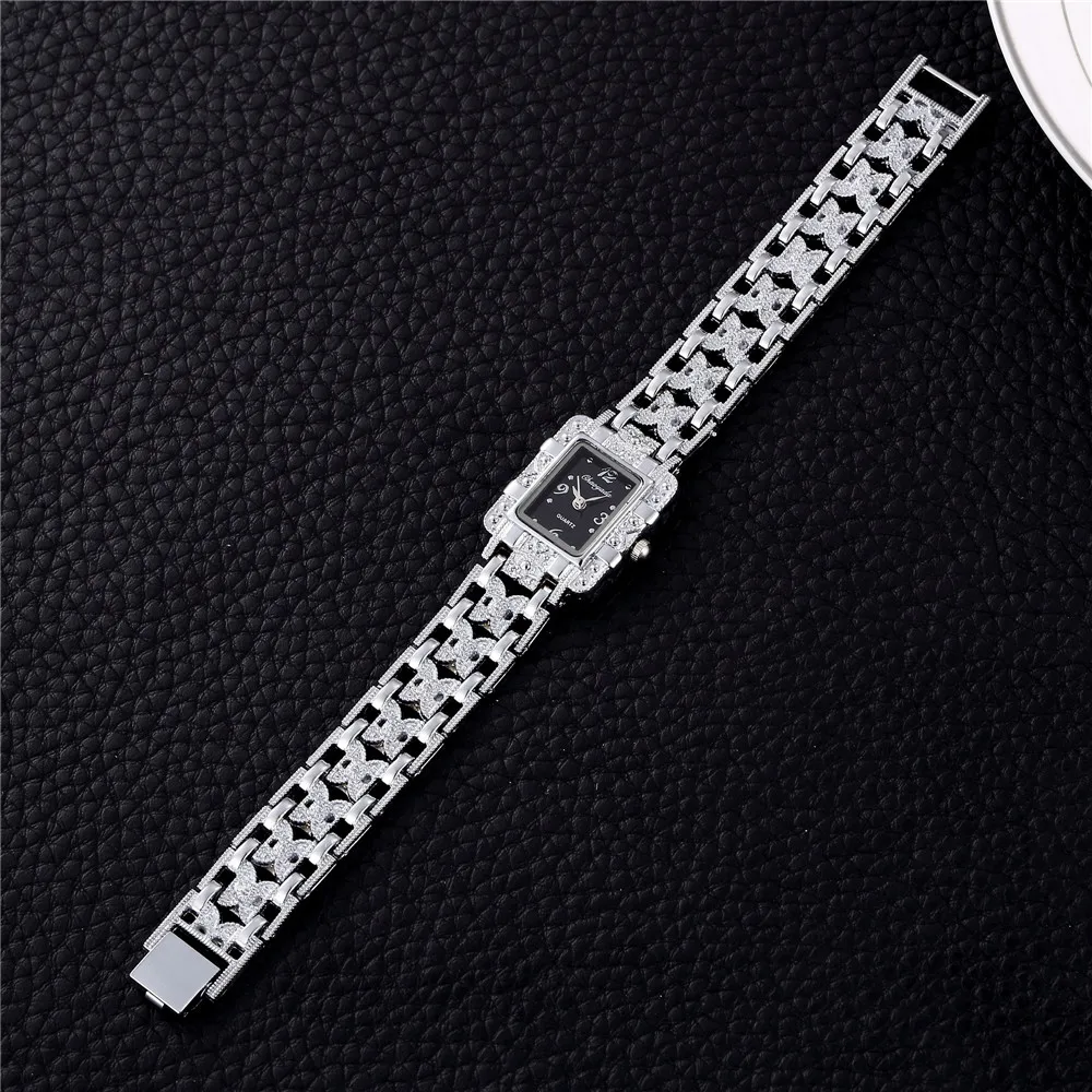 Fashion Luxury Women Silver Beauty Rectangle Dial Designer Ladies Quartz Wristwatch Exquisite Metal Bracelet Watches Female Gift