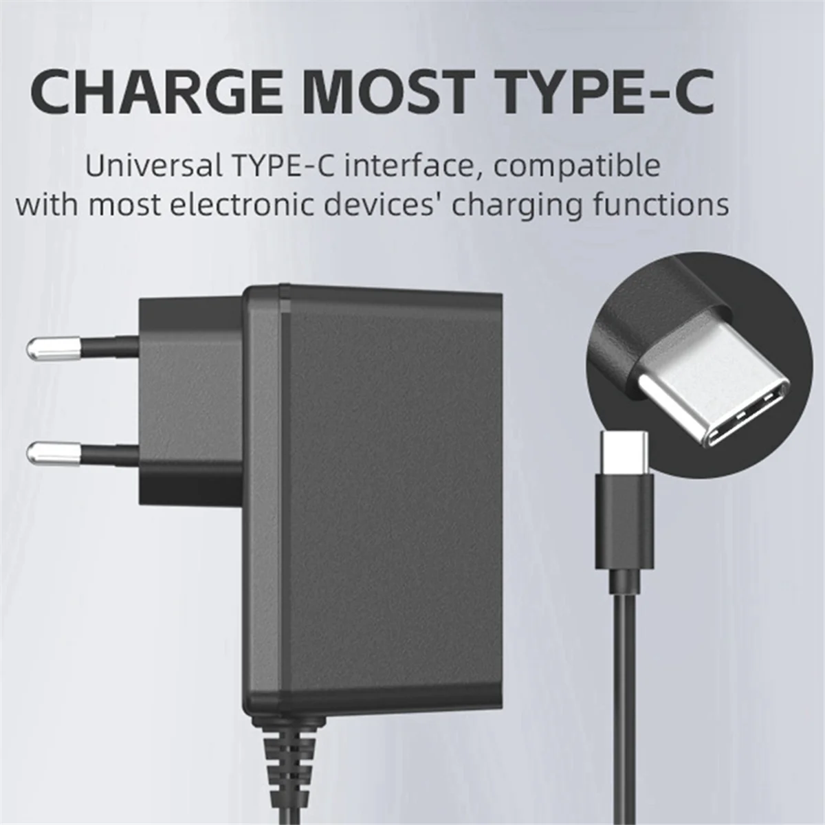 Voedingsadapter Oplader Accessoire Type C Voedingskabel Uitgerust met PD IC-chip voor /OLED-adapter EU-stekker