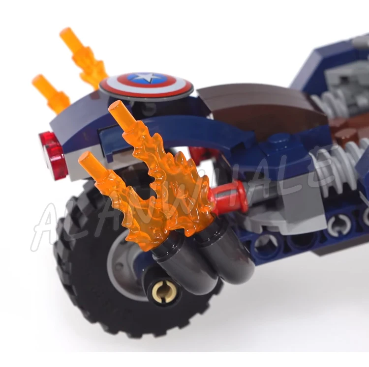 191 pz Super Fighter Revengers Capitano Outriders Attacco Moto Bike Shield 11258 Building Blocks Giocattolo Compatibile Con Il Modello