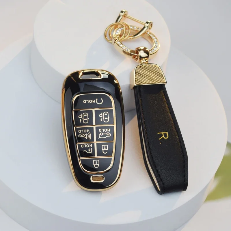 8 Buttons TPU Remote Key Fob Case Cover Fob for Hyundai Sonata Nexo DN8 Santa Fe TM Tucson NX4 Staria Ioniq Accessories