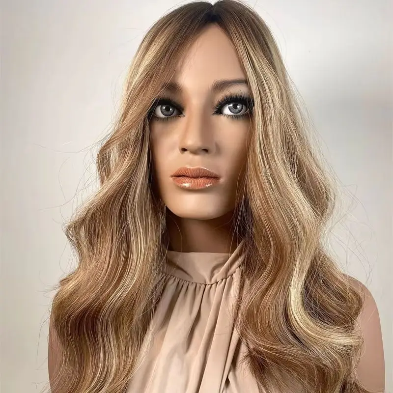 13x4 Ombre Light Blonde Brown HD Transparent Lace Wigs Loose Wave Human Hair Ready To Wear And Go Cosplay Preplucked Hairline