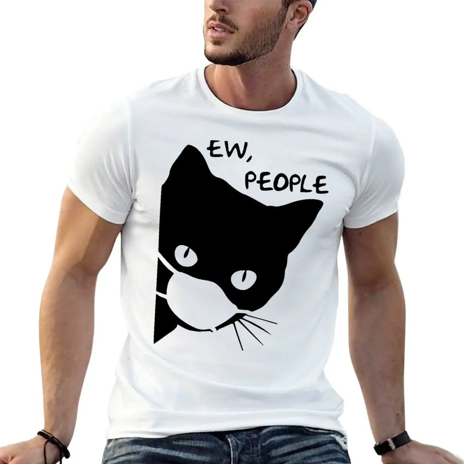 

Halloween Black Cat Ew People T-Shirt blanks vintage clothes mens graphic t-shirts pack