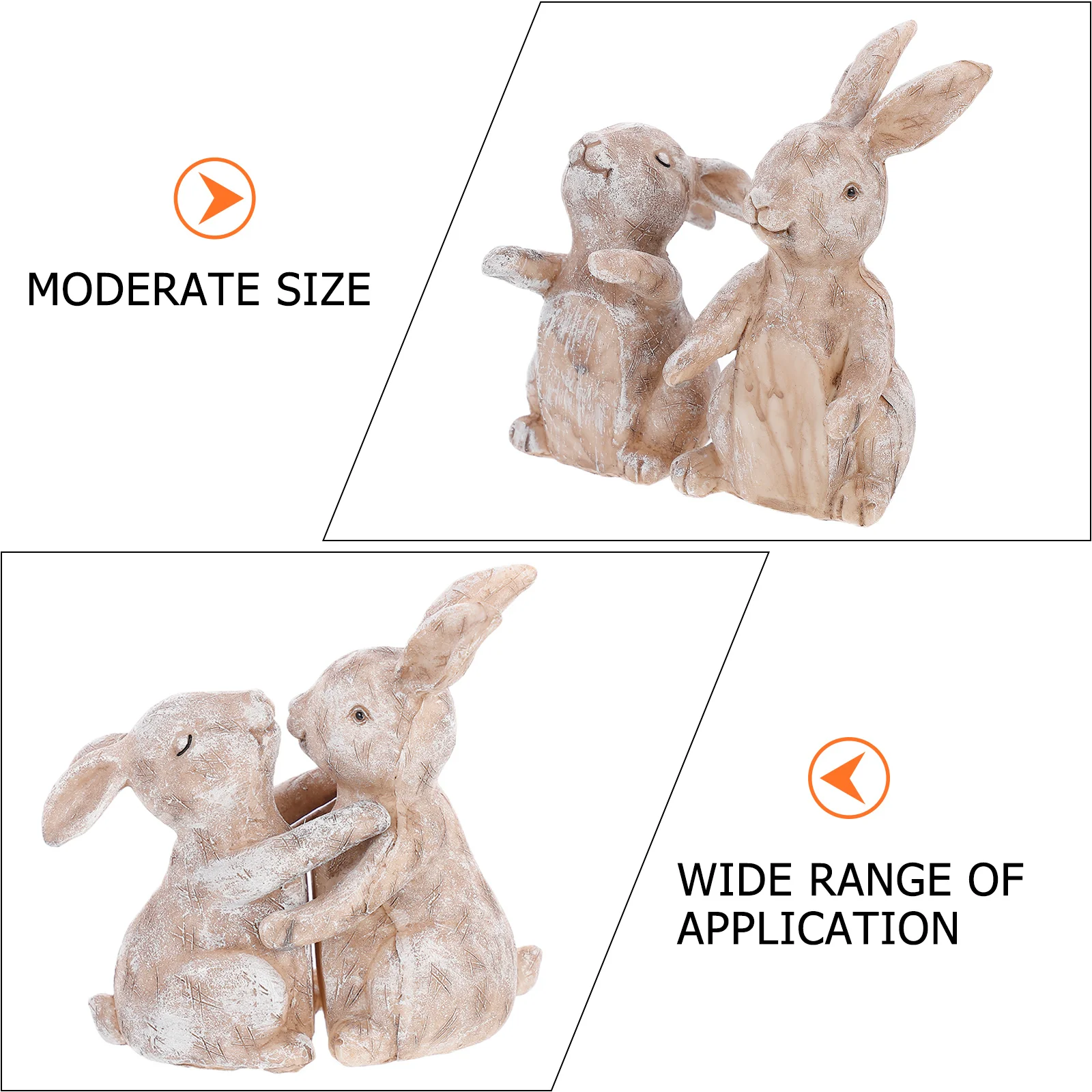 Couple Hugging Resin Rabbit Lawn Figure Decoration Bunny Sculpture Artware Garden Rabbit Statue nament