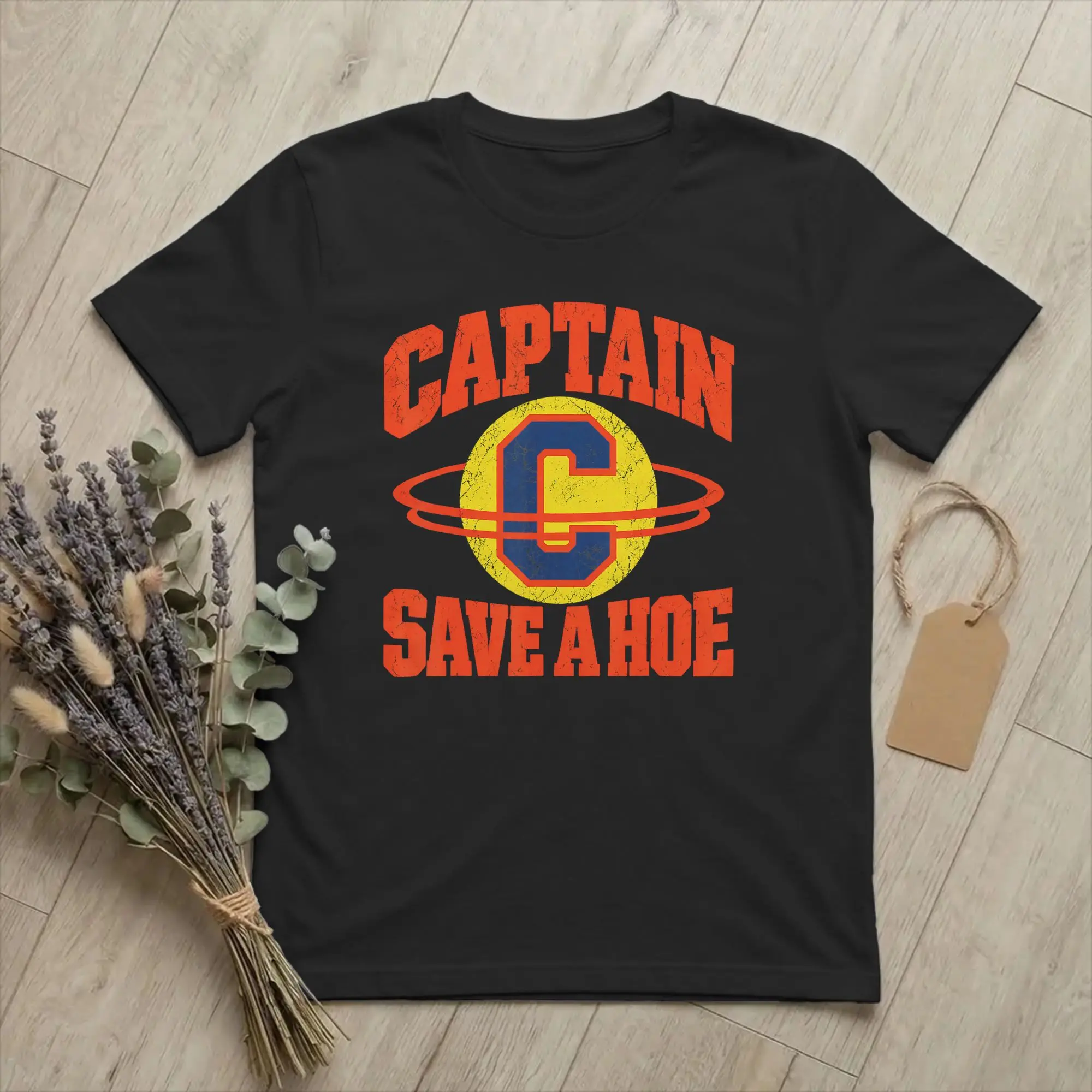 Men's Captain Save a Hoe Costume T Shirt Funny Halloween 100% Cotton Tops Funny Short Sleeve Crew Neck Tee Birthday T-Shirt