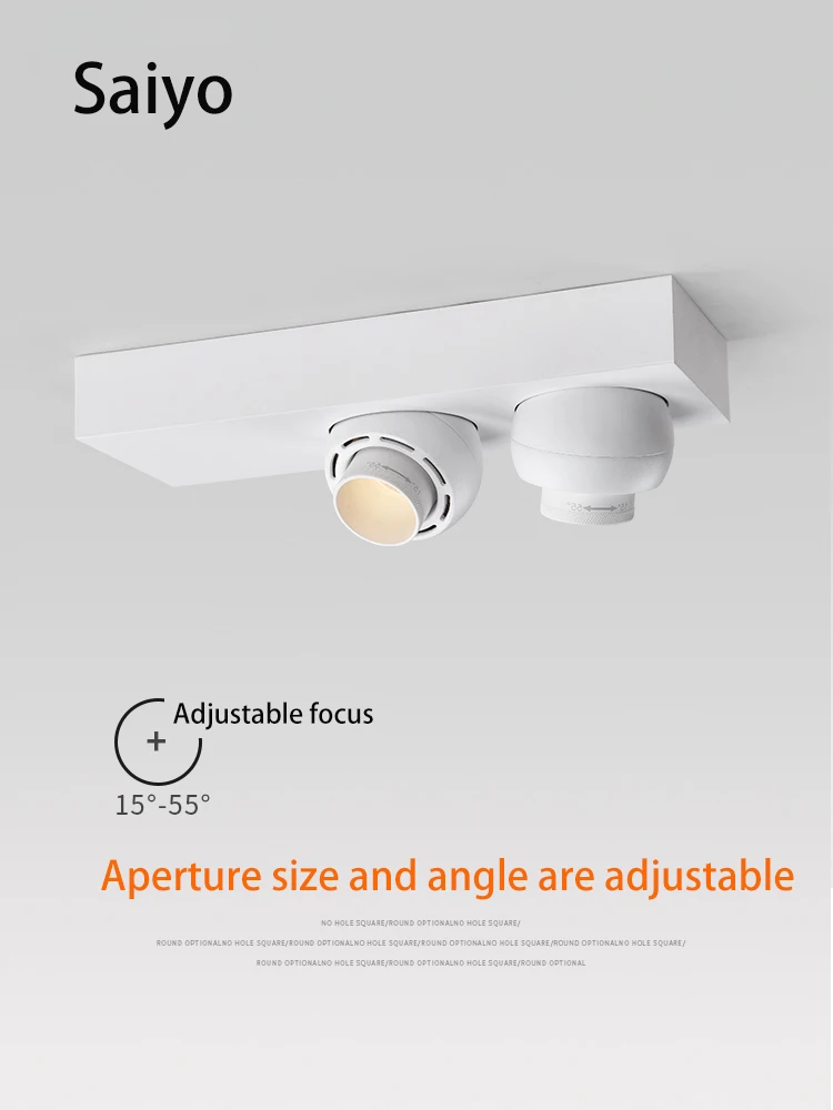 Saiyo LED Zoomable Spotlights Surface Mounted Ceiling Lamp Adjustable Focusing Wall Spots Lighting 85-265V For Living Room