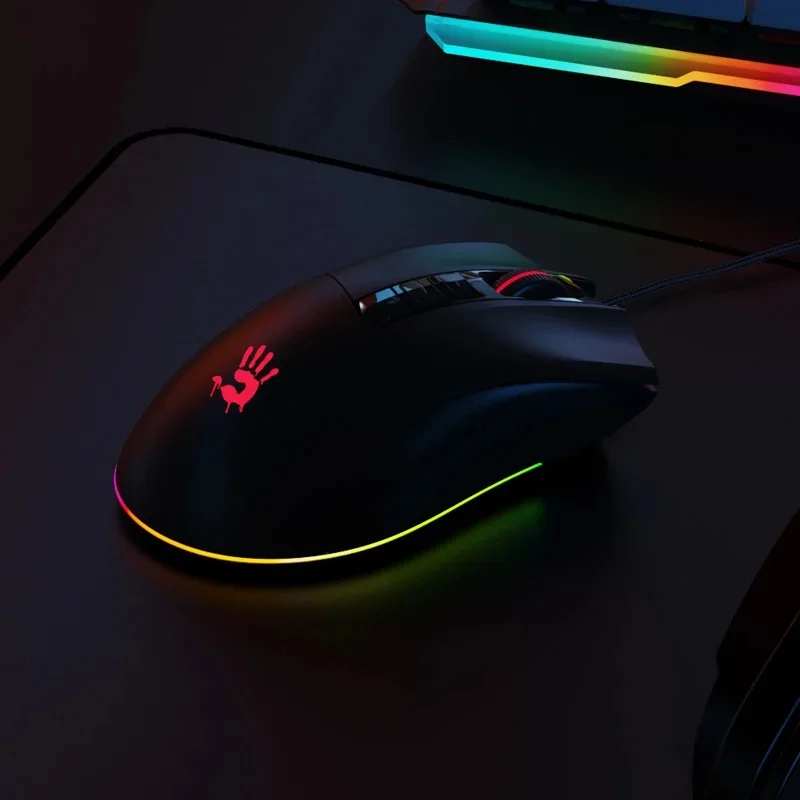 Imagem -05 - Pro Plus Wired Gaming Mouse E-sports Mouses Ergonômicos Rgb Fps Baixa Latência Pmw3389 Baixo Atraso pc Acessório Presente Bloody-es9