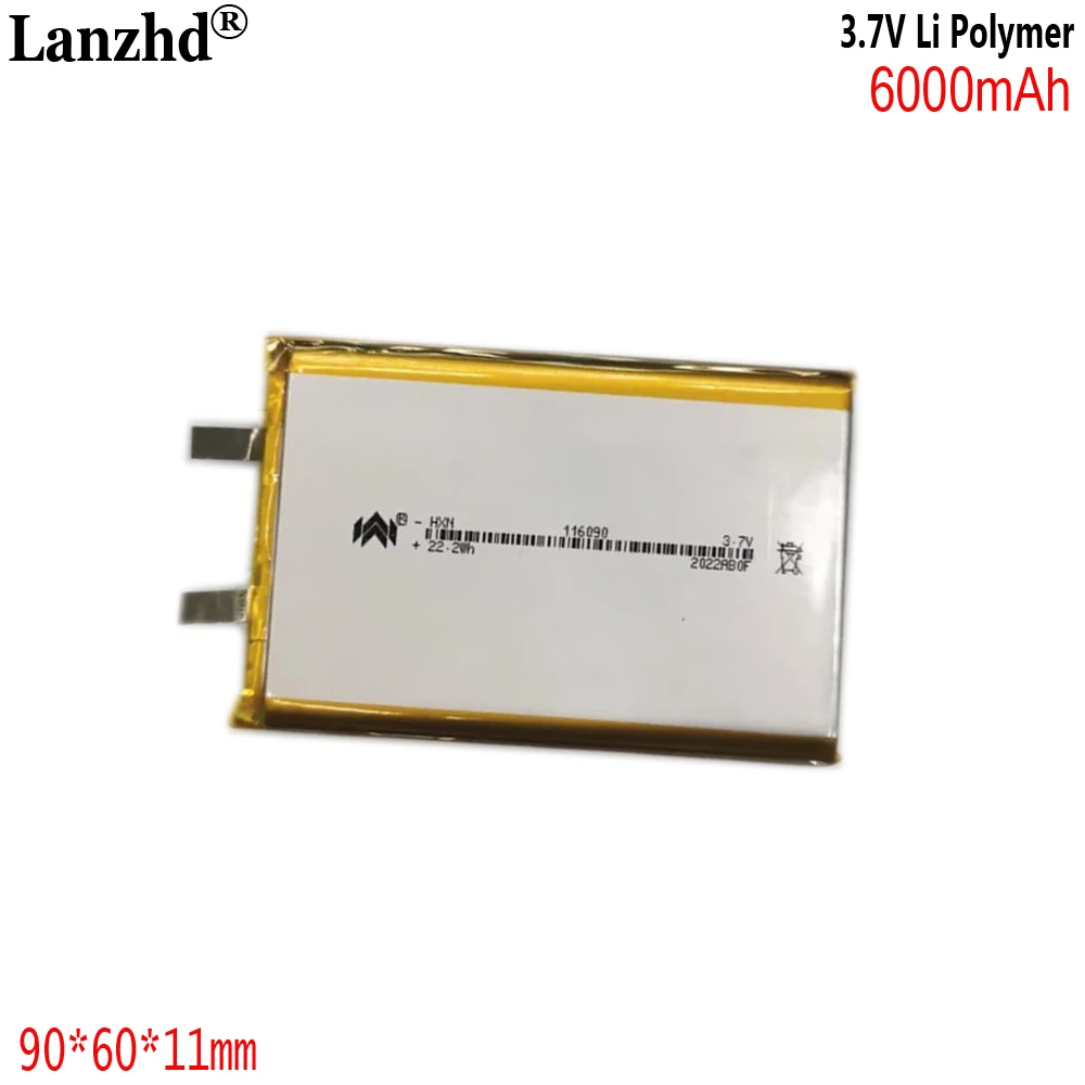ジェロムです。 3.7V 6000mAh Li-Polymer Battery 116090 for Power Bank