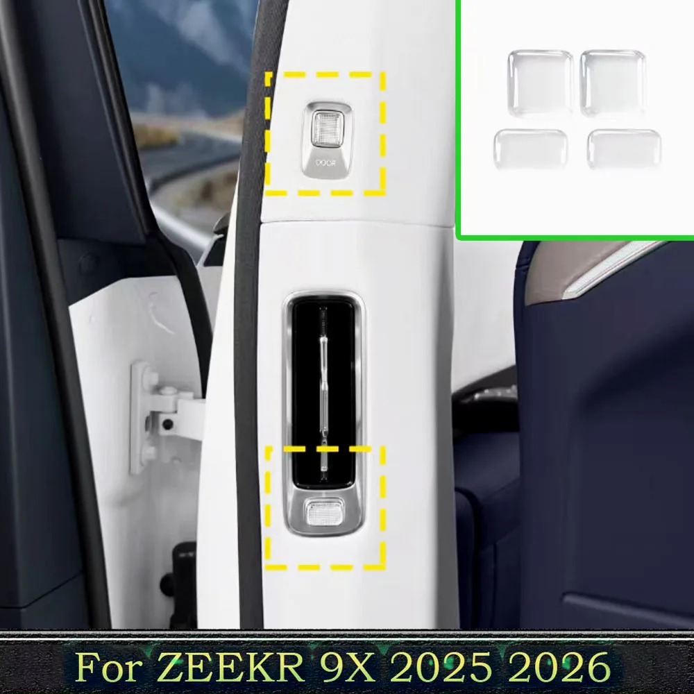 B Pillar Button Decor Sticker For ZEEKR 9X 2025 2026 Epoxy Resin B-Pillar Air Outlet Switch Cover Transparent Trim Interior