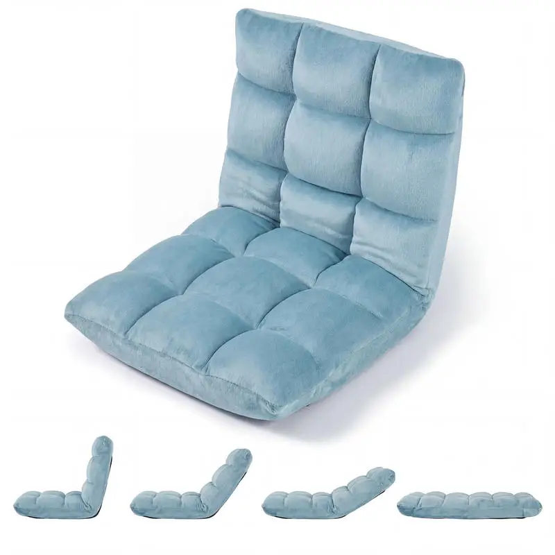 14-Position Adjustable Cushioned Floor Chair-Green