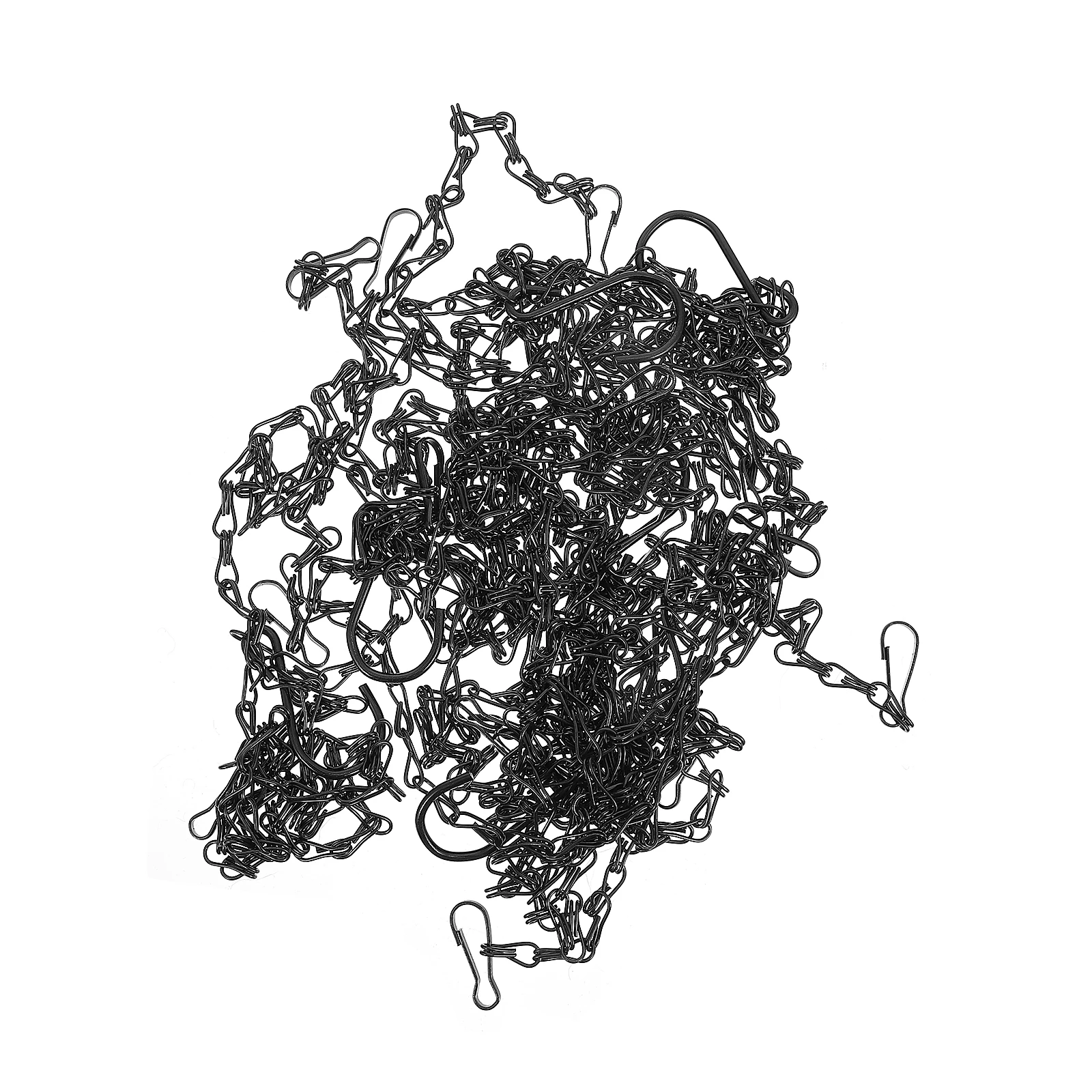 

3pcs Black Flower Pot Chains Hanging Planter Iron Basket Chain Set Double Hook Home Decor Plant Display Storage