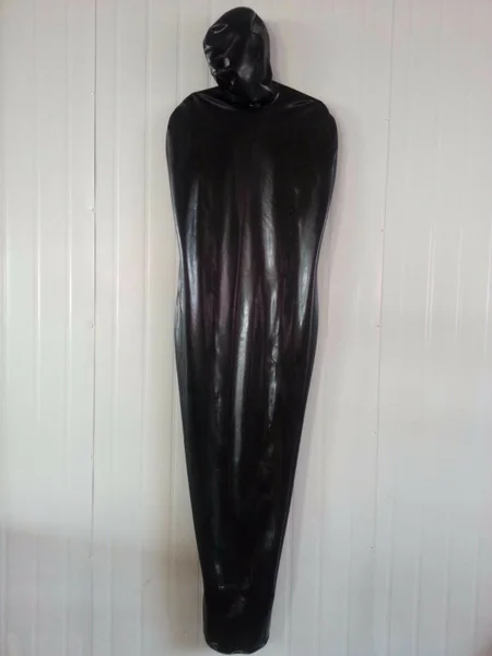 Lateksowy kombinezon Zentai z czystej gumy Bez rękawów Fullbody Catsuit Śpiwory Body 0,4 mm S-XXL