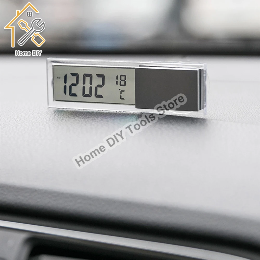 LCD Display Digital Car Clock Thermometer Temperature Meter Gauge Auto Mini Clock Monitor for Truck Car