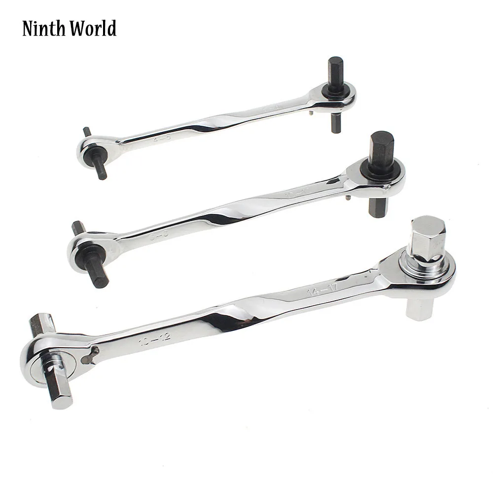 Hot Sale 1PCS High Quality CR-V Ratcheting Allen Wrench Ratchet Wrenches Key Hex Multi-Tools Double End Spanner Metric 4-17mm