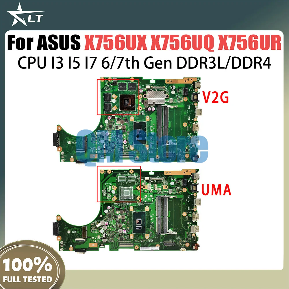 

X756UQ Mainboard For ASUS X756UR X756UAK X756UB X756UV X756UJ X756UA X756UQK X756UX A756U Laptop Motherboard I3 I5 I7 CPU V2G