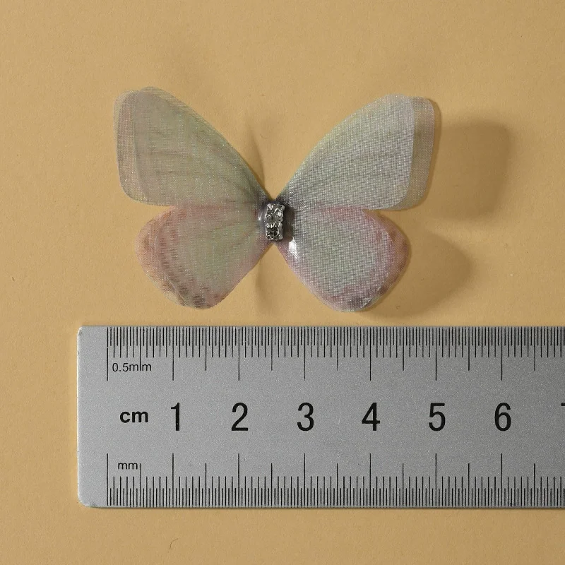 5/10 Stück Prinzessinnen-Netz-Haarspangen mit Farbverlauf und Doppelschicht-Schmetterlingen, Niedliche Mädchen-Haarklammern, Tägliche Kopfbedeckung für Kinder, Haaraccessoires – Detail 3